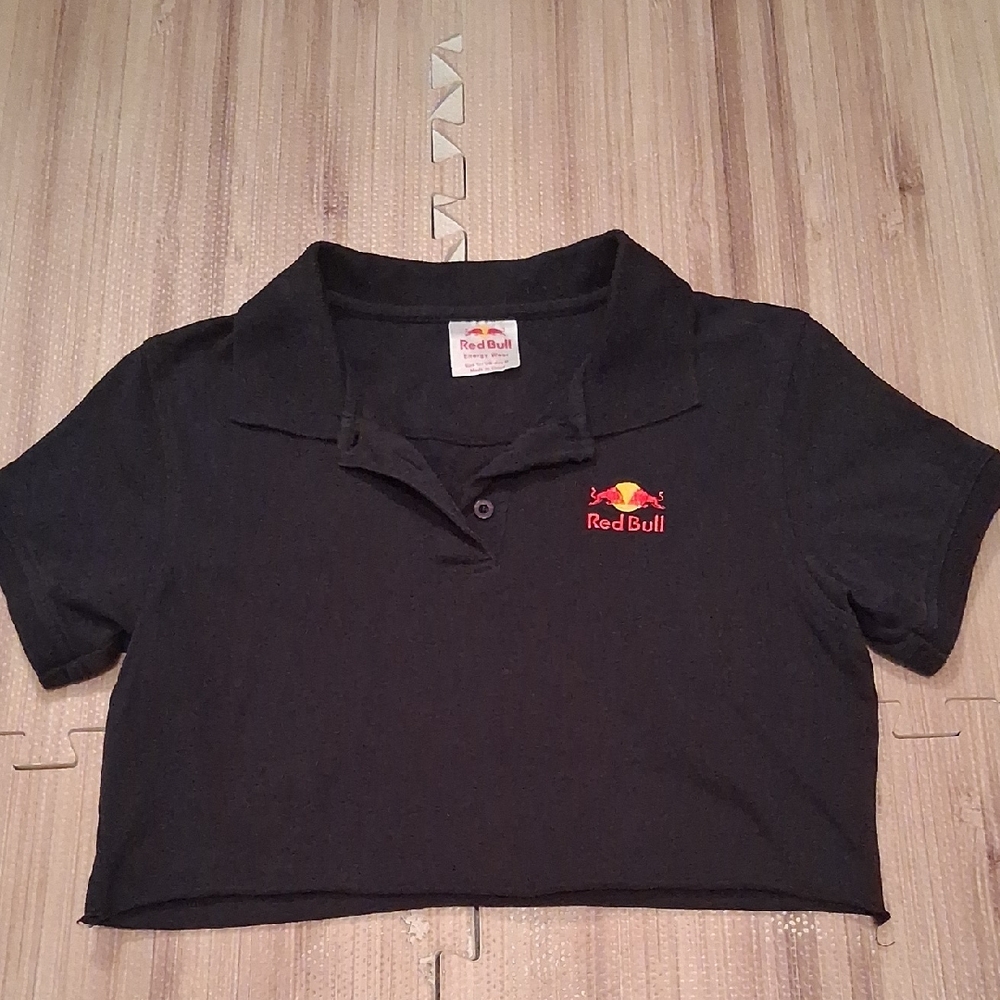 Navy Women's Crop Polo Top
